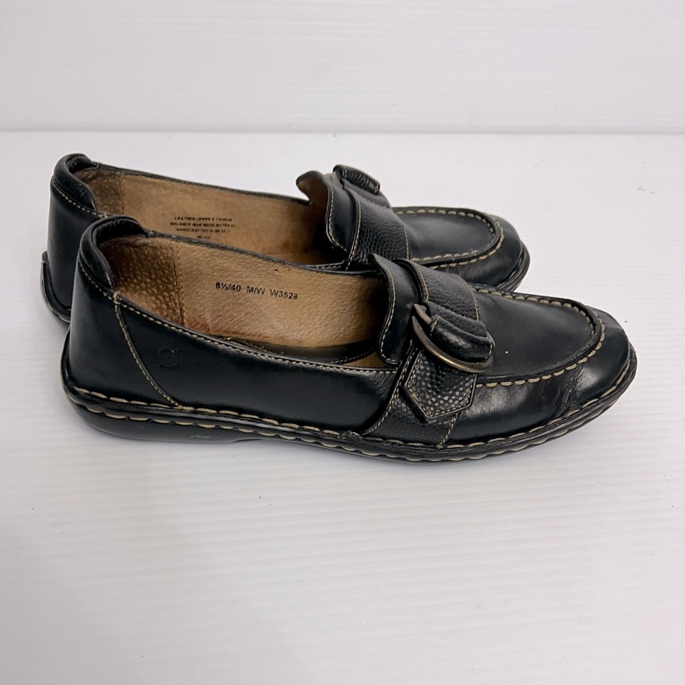 Born Black Leather Loafers